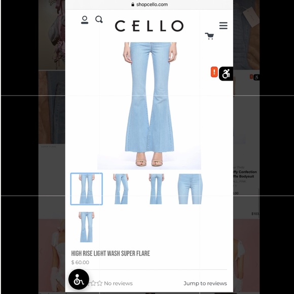 Cello High Rise Light Wash Super Flare Jeans - Picture 3 of 4